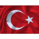 Kale Turk Bayragi Saten Cift Katli 50X75cm