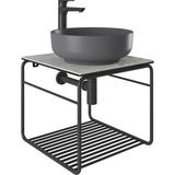Kale Volo 45 CM Yuvarlak Mat Antrasit Lavabolu Metal Banyo Mobilya Seti