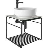Kale Volo 45 CM Yuvarlak Mat Beyaz Lavabolu Metal Banyo Mobilya Seti