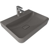 Kale Zero 2.0 60X45 cm Mat Siyah Armatur Bantlı Oval Tezgah Üzeri Lavabo