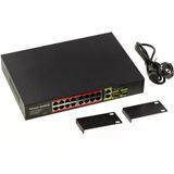 Kalea-Informatıque Aşağı Doğru 16 Rj45 Bağlantı Noktası Ve Yukarı Doğru 2 Rj45 Veya Sfp Bağlantı Noktası İle 30W Poe Poe+ Uzaktan Güç İçin Gigabit Ethernet Anahtarı.
