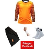 Kaleci Çocuk Forması Turuncu Sünger Destekli Çorap+Bileklik 4 Parça - 9 - 10 Yaş
