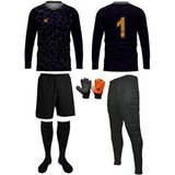 Kaleci Forma,eşofman,şort,eldiven,konç Buffon Model 5li Set(Formaya Isim Baskısı Için Harf Hediyeli) - Siyah