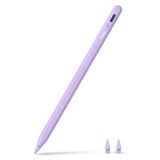 Kalem A8 iPad 2018-2025 ile Uyumlu, 2X Daha Hızlı Şarj, Avuç İçi Reddi, Eğim Hassasiyeti Stylus Kalem iPad 10/9/8/7/6 Gen Pro 12.9/11'' Air 3.-5. Mini 5./6. (menekşe)
