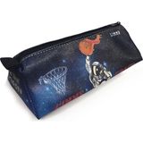 Kalem Kutusu Basketbolcu Astronot Space Üçgen Kalemkutu Jumbo Vegan Deri Kalemlik - 1 Adet - Siyah