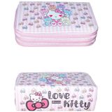 Kalem Kutusu Love Kitty Temalı Kawaii Desen Orginazer Vegan Deri