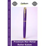 #Kalem Lazer Baskı Promosyon Hediye Lüks Ofis İmza Kalemi Altın Premium Mor Metal Roller Kalem