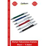 #Kalem Lüks Kaliteli Şık Ofis Hediyesi Kurumsal Promosyon Metal Tükenmez Kalem Mavi 1 Adet