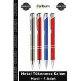 #Kalem Lüks Kurumsal Promosyon Logolu Hediyelik Ofis Şık Kaliteli Metal Tükenmez Kalem Mavi - 1 Adet
