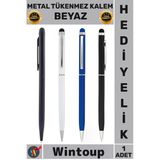 #Kalem Lüks Şık Dokunmatik Tablet Telefon Kurumsal Hediye Metal Tükenmez Touchpen Kalem Beyaz