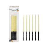 Kalem Model Makaron Sarı Mum 15 cm 6 lı