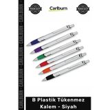 #Kalem Promosyon Baskılı Kurumsal Ofis Hediyelik Kaliteli Şık B Plastik Tükenmez Kalem Siyah