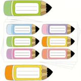 Kalem Şekilli Çocuk Defter Isim Etiketi – Defter, Kitap, Çanta Için Renkli Kuşe Sticker