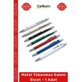#Kalem Şık Kurumsal Logolu Promosyon Ofis Hediyelik Mat Metal Tükenmez Kalem Siyah 1 Adet