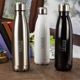 Kalemedair Kişiye Özel Şişe Tasarımlı Çelik Termos - 500 ml - Beyaz