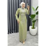 Kalemen Moda Feray Tasarım Kalem Abiye 8037 Yağ Yeşili