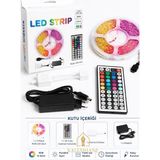 Kalemhane 5 Metre 44 Tuşlu Üç Çipli Şerit LED Kumandalı Adaptörlü - Çok Renkli