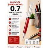 Kalemhane Enjektör Şırınga Model Versatil Kalem ( Uçlu ) 0.7 Kırmızı - Çok Renkli - 1