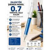 Kalemhane Enjektör Şırınga Model Versatil Kalem ( Uçlu ) 0.7 Mavi - Çok Renkli - 1