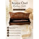 Kalemhane Kişiye Özel Isimli Ahşap Kutulu Dokunmatik Tükenmez Kalem Hediye Seti - Çok Renkli - 1