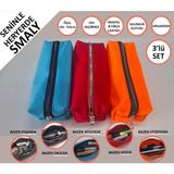 Kalemlik 3lü Set/paket Organizer Makyaj Çok Amaçlı Pinterest Okula Dönüş Çantası Tek Bölmeli Neon Mavi Kırmızı Neon Turuncu - 3 Adet