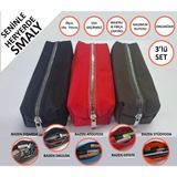 Kalemlik 3lü Set/paket Organizer Makyaj Çok Amaçlı Pinterest Okula Dönüş Çantası Tek Bölmeli Siyah Kırmızı Haki - 3 Adet