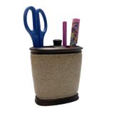 Kalemlik Bronz Kumlu Poliresin Ofis Gereci 10x12x5cm