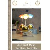 #Kalemlik Dekoratif Çocuk Genç Odası Şık Fonksiyonel Modern Hediyelik Astronot Masa Lambası Kalemlik