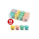 Kalemtıraş 12 Li Paket 2li Damla Model Pastel Renkler P-7901
