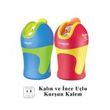 Kalemtraş 2 Li 2 Adet Hazneli Jumbo Ve Standart Kalem Açacağı Plastik Kalemtıraş 2 Renk Keyroad