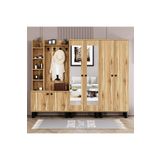 Kalender Dekor Evin-1-2-4 Bohem Ayaklı Aynalı Ayakkabılık Portmanto Vestiyer