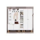 Kalender Dekor Evin-1-3-4 Bohem Ayaklı Aynalı Ayakkabılık Portmanto Vestiyer