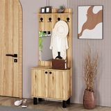 Kalender Dekor Ferda-1 Bohem Ayaklı Aynalı Vestiyer Portmanto Ayakkabılık FRD04 - Montajsız