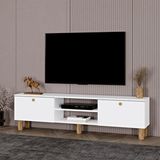 Kalender Dekor Sema Bohem Ayaklı Kapaklı Tv Ünitesi Tv Sehpası 180 Cm. Sm01 Beyaz