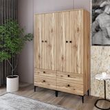 Kalender Dekor Silvia-11 4 Kapaklı 4 Çekmeceli Atlantik Çam Gardırop