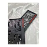 KALENDER OTO AKSESUAR PORSCHE PLAKALIK 1 ADET UZUN 1 ADET KARE KIRMIZI YAZILI PORSCHE PLAKALIK A++ KALİTE