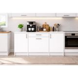 Kali Alt Modül-Çok Amaçlı Dolap -140 cm -3 Kapaklı-1 Çekmeceli-Laminat Beyaz Tezgah Dahil