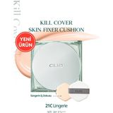 Kalıcı, Mat Cushion Fondöten CLIO Kill Cover Skin Fixer Cushion + Refill (21C Lingerie) SPF50+ PA+++