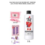 Kalıcı Oje Çıkarma Seti Remover 1 L & Tüysüz Tırnak Mendeil & Mandal Seti