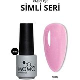 Kalıcı Oje S009 Simli Soğuk Pembe 4 ml - Beyaz