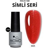 Kalıcı Oje S025, Simli Canlı Kırmızı, 4 ml - S025 Simli Canlı Kırmızı