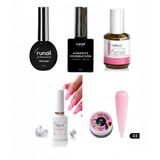 Kalıcı Oje Set 2 ( Runail Top + Base Coat + Primer 15Ml) + Blooming Jel 15Ml + Hamur Jeli 15Ml Pink