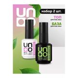 Kalıcı Oje Seti Uno Rubber Base Coat 15 Ml + Uno Top Coat Super Shine 15 Ml