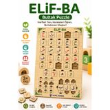 kalides Ahşap ElifBa Bultak Puzzle | Montessori Eğitim Oyuncağı | Harekeli Elif-Ba Öğrenme Seti | Bul Tak Yapboz