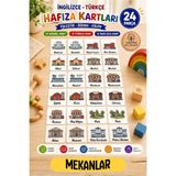 kalides Ahşap Hafıza Kartı Seti – MEKANLAR - Eşleştirme Oyunu – Okul Öncesi Zeka & Dikkat Geliştirici Oyun Kartları – Puzzle Oyuncak