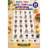kalides Ahşap Hafıza Kartı Seti – MESLEKLER - Eşleştirme Oyunu – Okul Öncesi Zeka & Dikkat Geliştirici Oyun Kartları – Puzzle Oyuncak