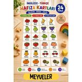 kalides Ahşap Hafıza Kartı Seti – MEYVELER - Eşleştirme Oyunu – Okul Öncesi Zeka & Dikkat Geliştirici Oyun Kartları – Oyuncak