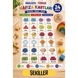 Kalides Ahşap Hafıza Kartı Seti - ŞEKİLLER - Eşleştirme Oyunu – Okul Öncesi Zeka & Dikkat Geliştirici Oyun Kartları – Oyuncak - Şekiller