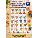 kalides Ahşap Hafıza Kartı Seti – UZAY CİSİMLERİ - Eşleştirme Oyunu – Okul Öncesi Zeka & Dikkat Geliştirici Oyun Kartları – Puzzle Oyuncak