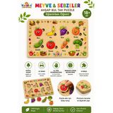 Kalides Bultak Puzzle – MEYVE & SEBZELER | Ahşap Eğitici Yapboz | Montessori Dikkat ve Eşleştirme Oyunu |bul Tak Yapboz